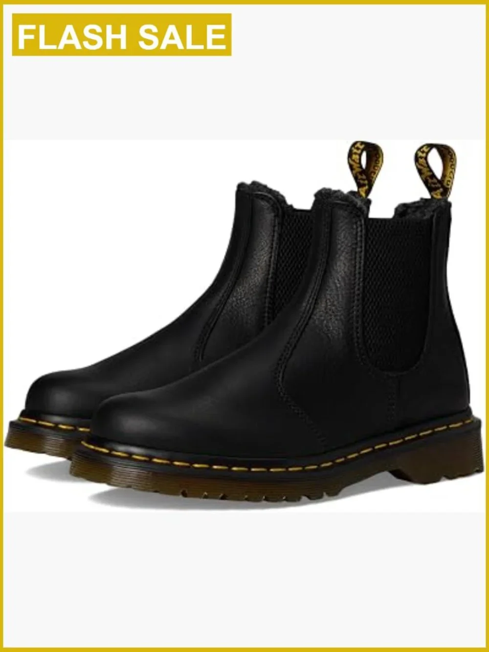 Grizzly Leather Chelsea Boots with Fleece Lining, Round Toe, Pull-On Style
